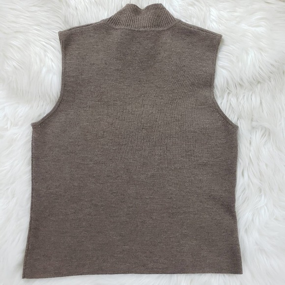 Doncaster Brown Sleeveless Wool Tank Sz Large - Picture 1 of 8